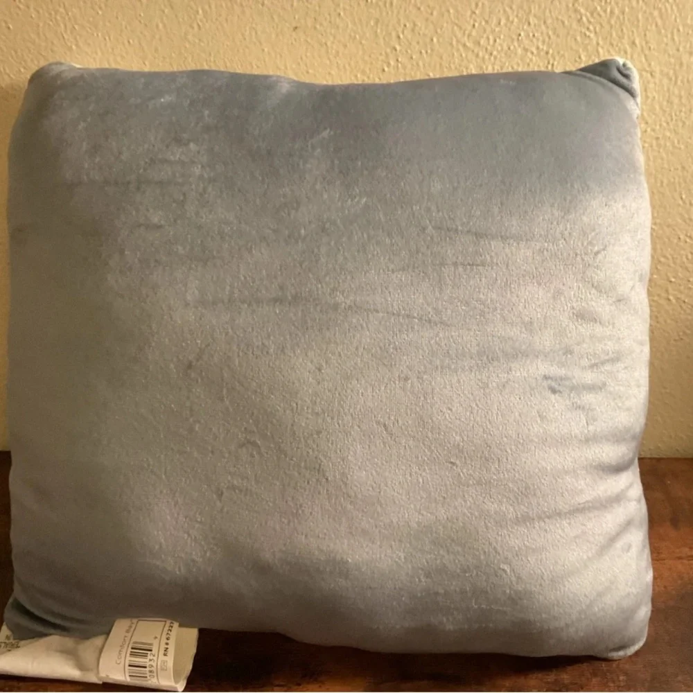 NWT Comfort Bay Skateboard Gray and Blue Graphic Throw Pillow​ about 12in x 12in